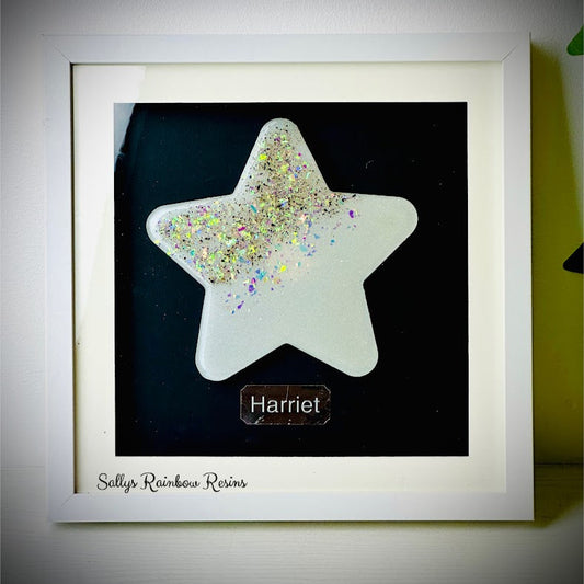 Framed Memorial Ashes/Hair Star