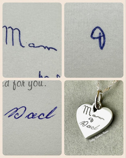 Engraved Heart Silver Pendant