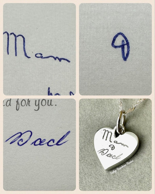 Engraved Heart Silver Pendant