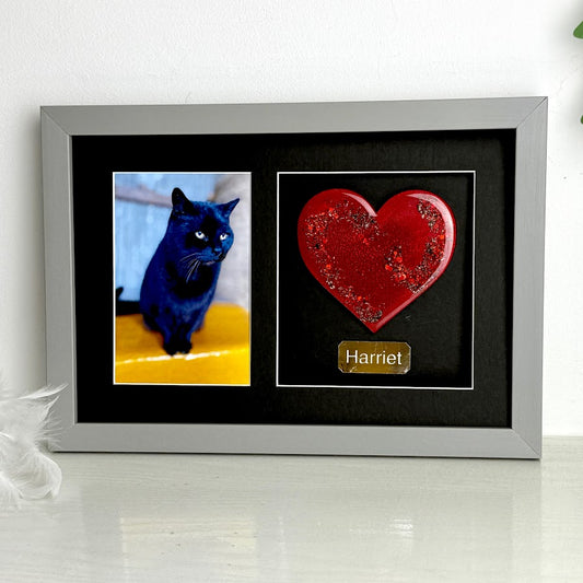Photo Framed Memorial Ashes/Hair Heart