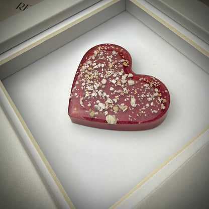 Framed Small Memorial Ashes/Hair Heart