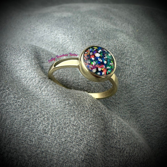 9ct Yellow/White/Rose gold Chunky Round Ring