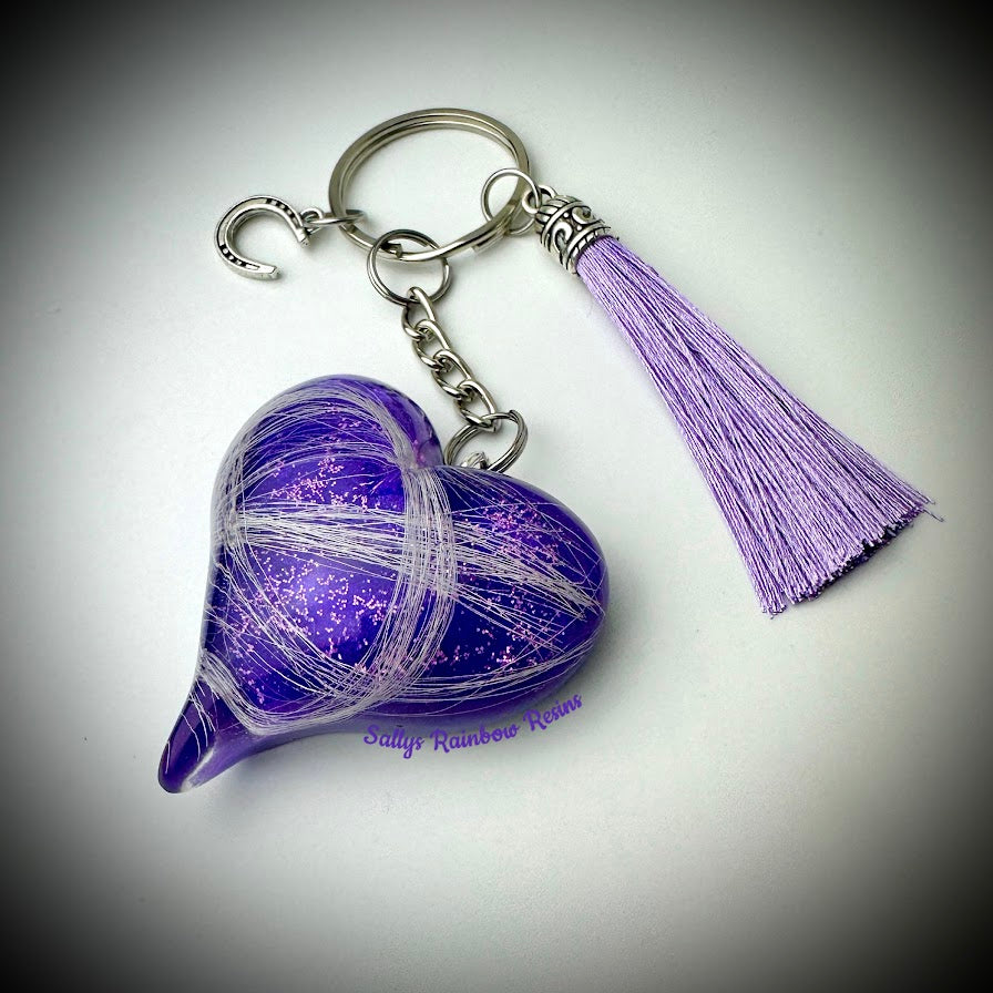 Resin Heart Keyring