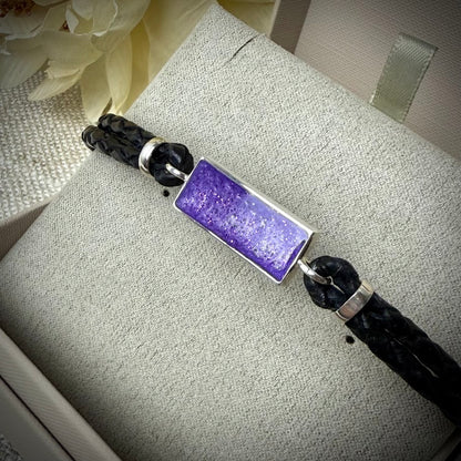 Leather Braided Silver Bracelet