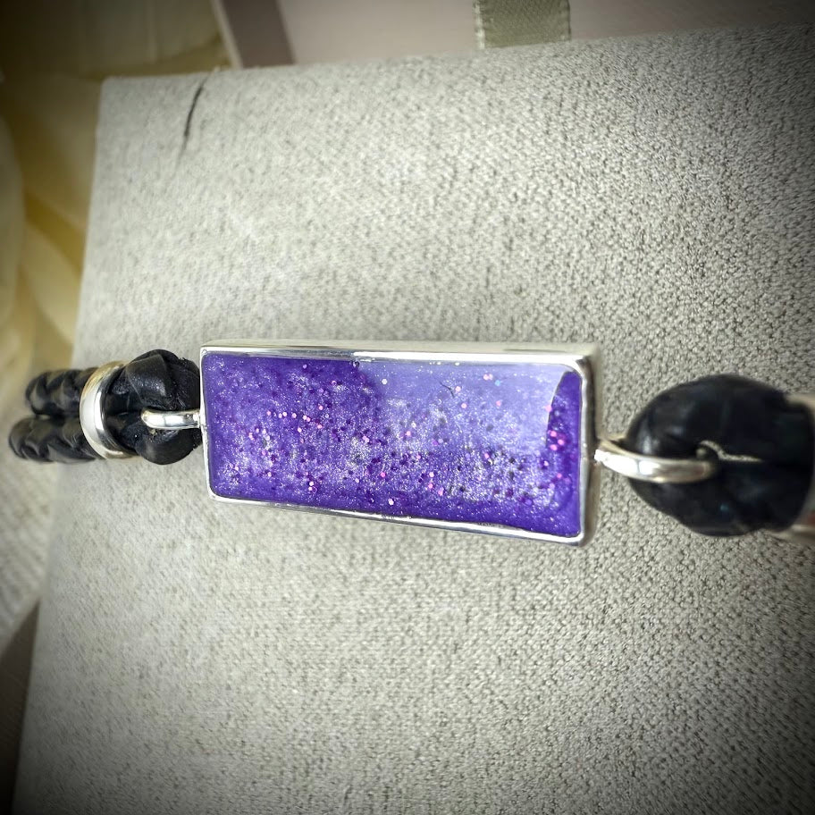 Leather Braided Silver Bracelet