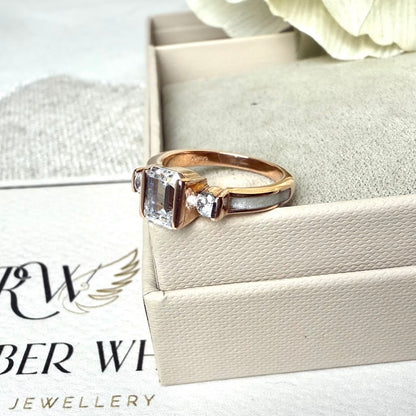 9ct Gold Emerald Cut Ring