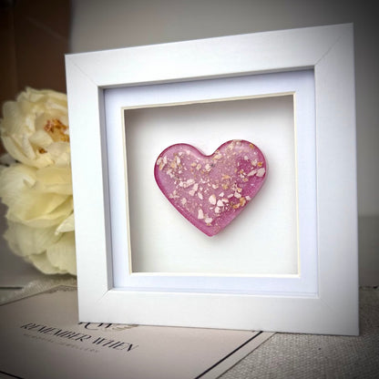 Framed Small Memorial Ashes/Hair Heart