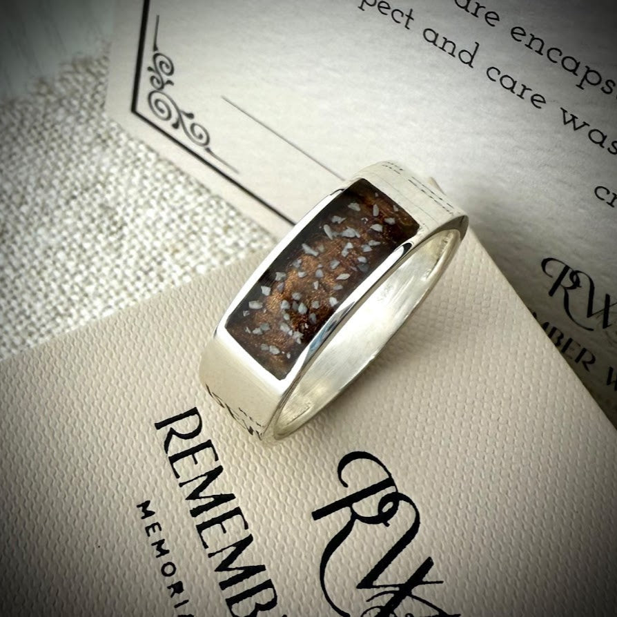 8mm Silver Slit band Ring