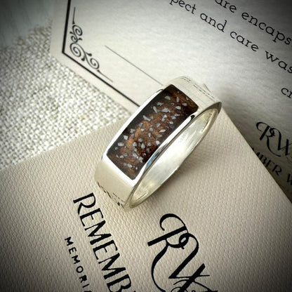 8mm Silver Slit band Ring