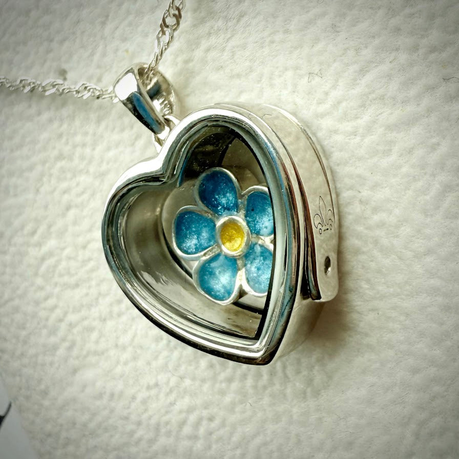SM Heart glass and .925 Silver locket  & F.M.N Charm