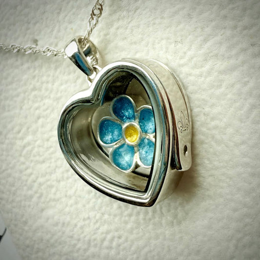 SM Heart glass and .925 Silver locket  & F.M.N Charm