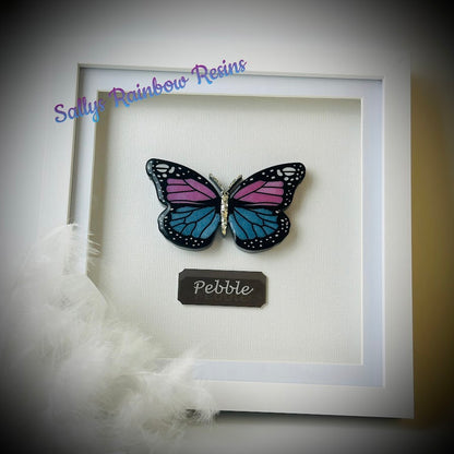 Framed Memorial Ashes / Hair Small Butterfly