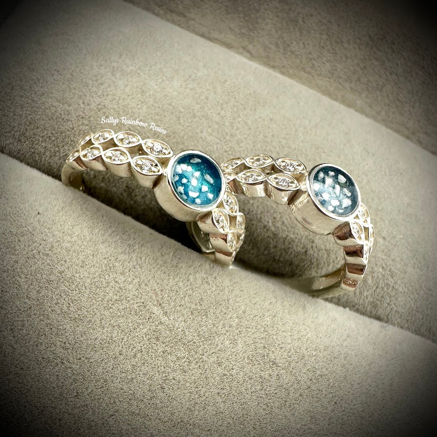 Round Double Marquise .925 Silver Ring - Size Q Only