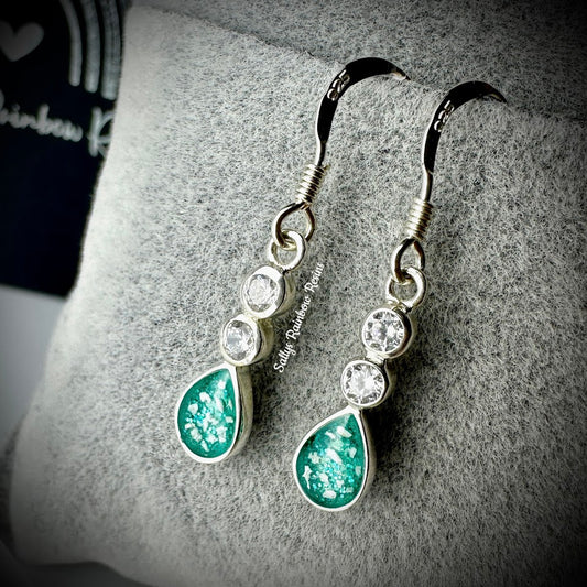 Diamante Teardrop .925 Silver Drop Earrings