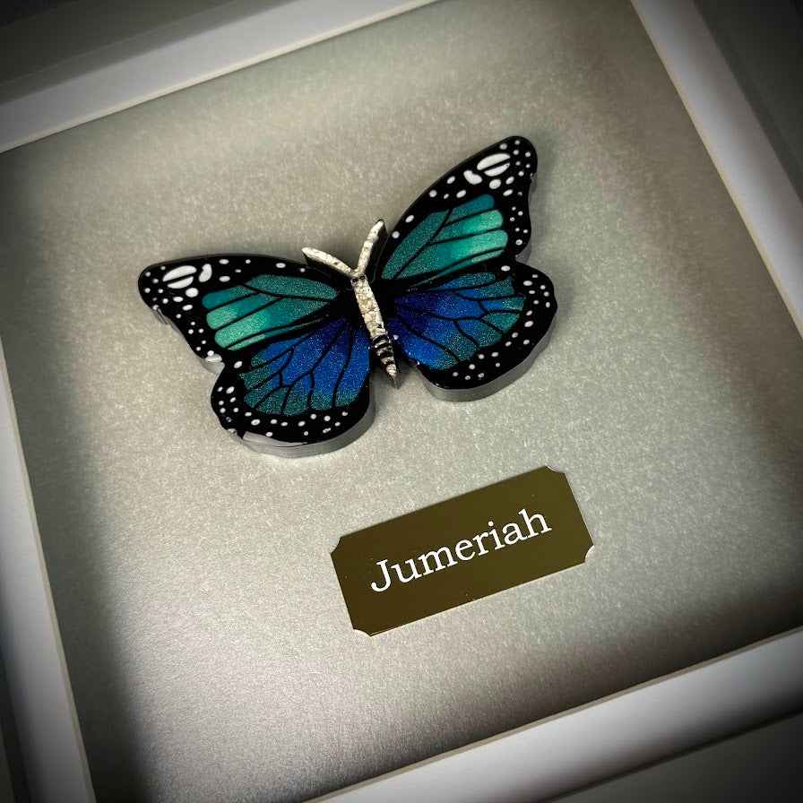 Framed Memorial Ashes / Hair Small Butterfly