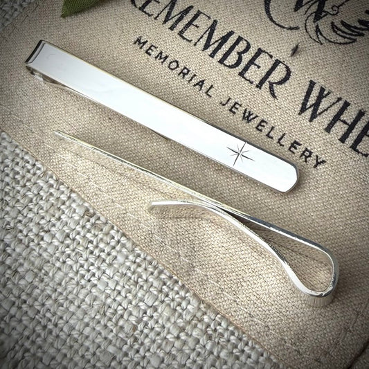 Engraved .925 Silver Tie Slide