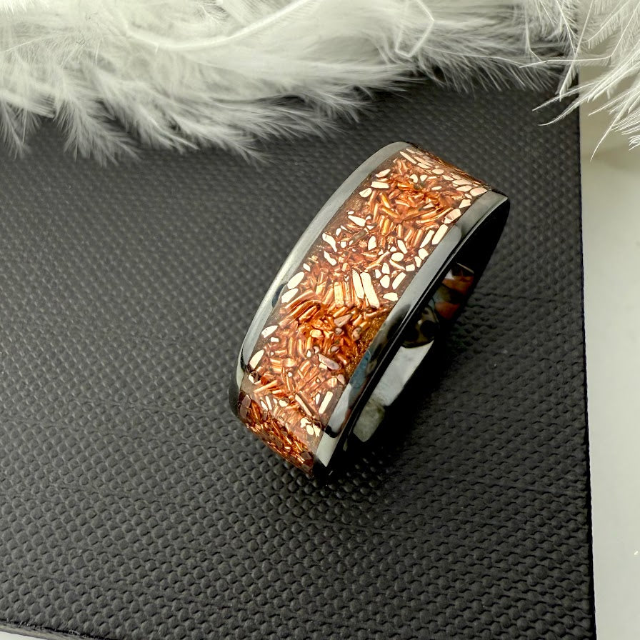 8mm Black Ceramic Band Ring