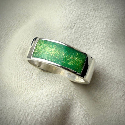 8mm Silver Slit band Ring