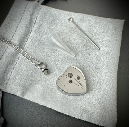 Self Fill Dandelion Urn Pendant