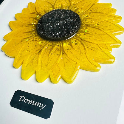 Framed Memorial Ashes/Hair Sunflower