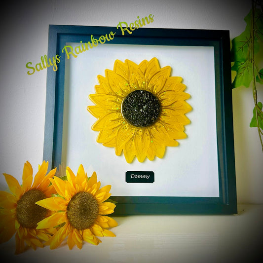 Framed Memorial Ashes/Hair Sunflower