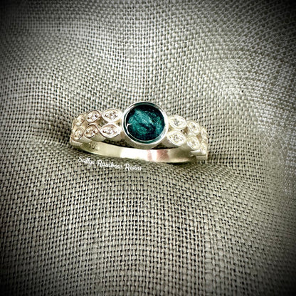 Round Double Marquise .925 Silver Ring - Size Q Only