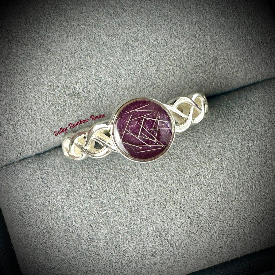 Round Plaited .925 Silver Ring - Size R Only