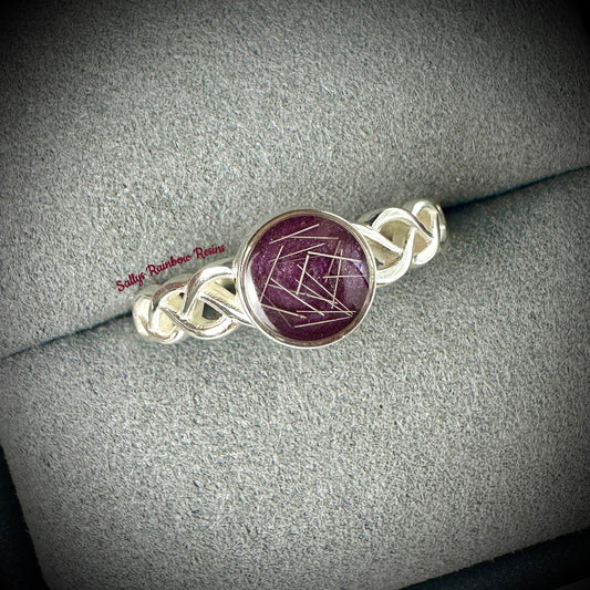 Round Plaited .925 Silver Ring - Size R Only