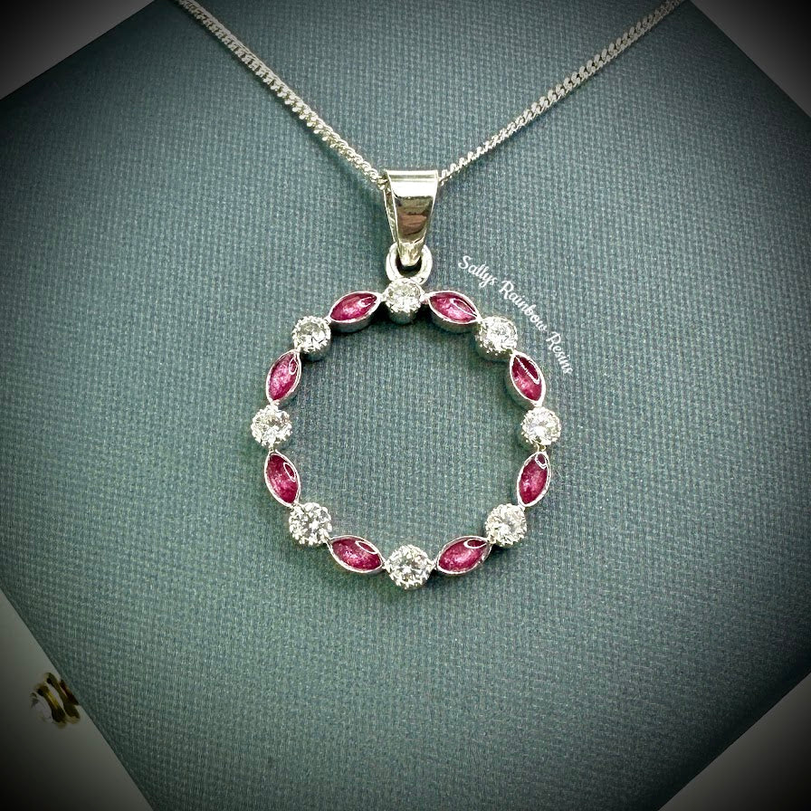 Round Marquise .925 Silver Pendant