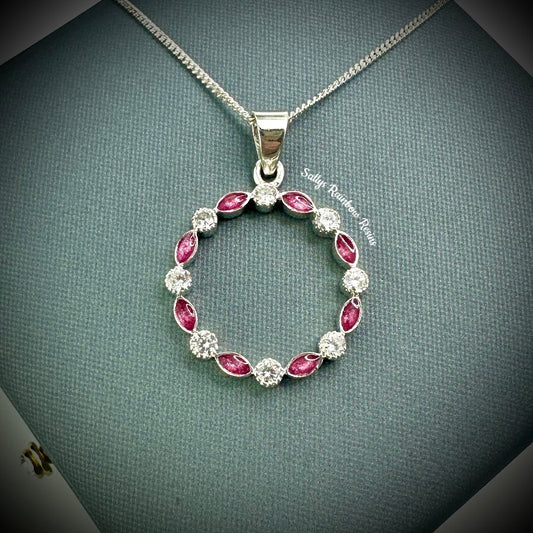 Round Marquise .925 Silver Pendant