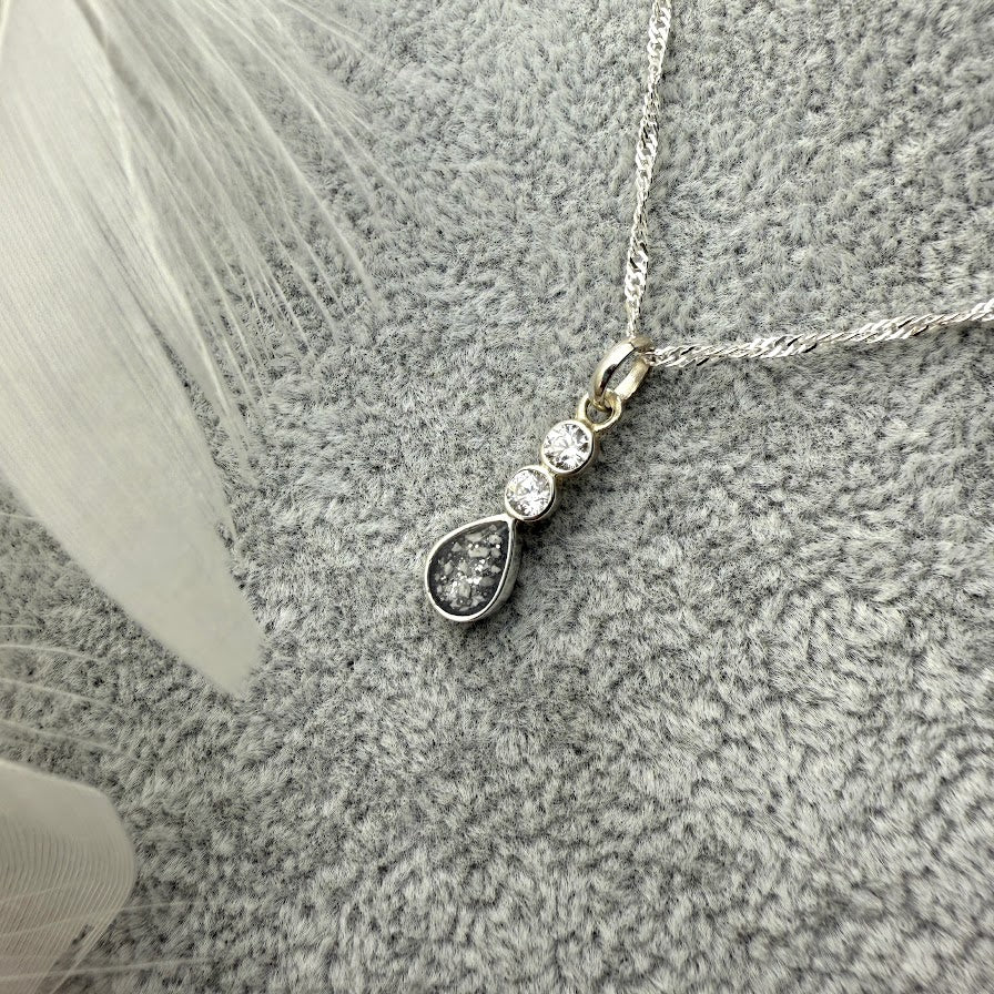 CZ Dangle Teardrop Pendant