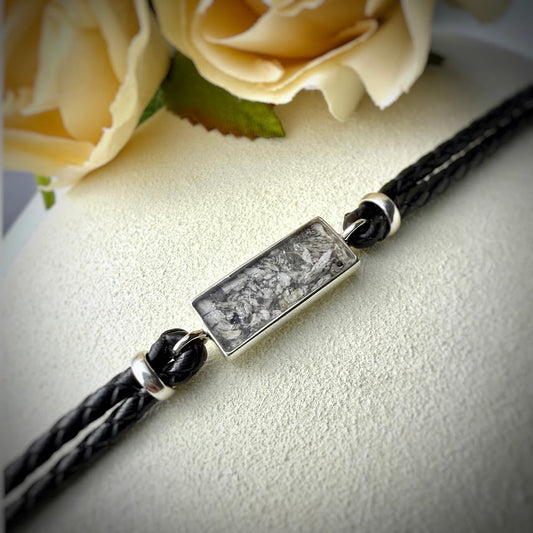 Leather Braided Silver Bracelet