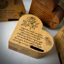 Engraved Wooden Heart Ashes Urn Candle