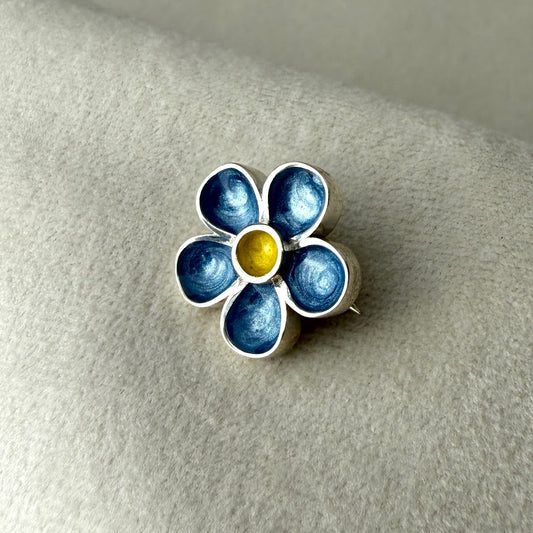 Forget Me Not / Flower .925 Silver Brooch