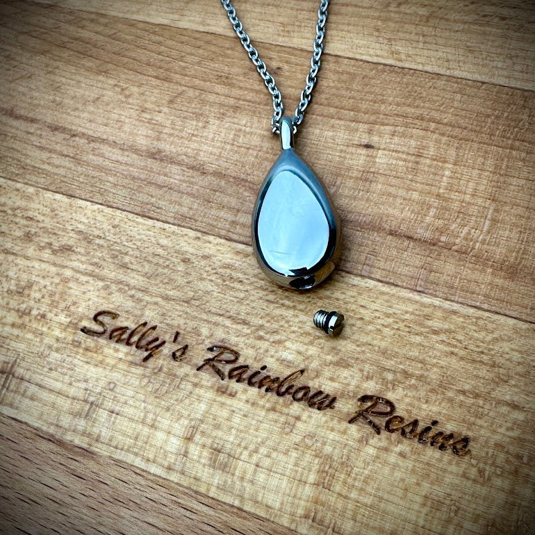 Self Fill Teardrop Urn Pendant