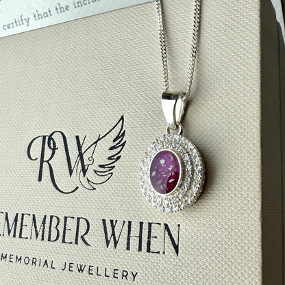 Double CZ Oval Pendant