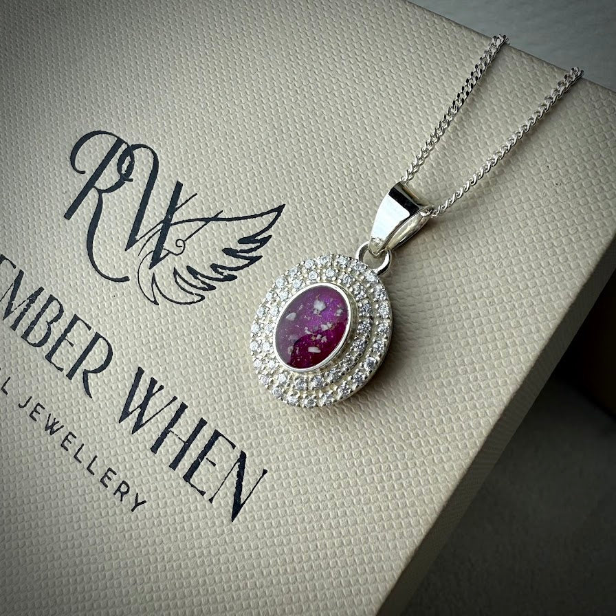 Double CZ Oval Pendant