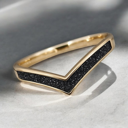 9ct Yellow/White/Rose Gold Wishbone Ring