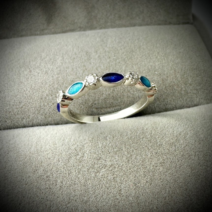 Half Marquise .925 Silver Ring