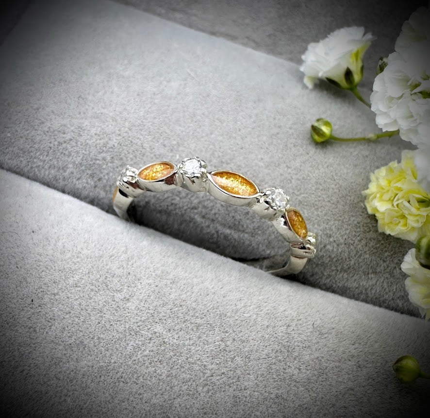 Half Marquise .925 Silver Ring