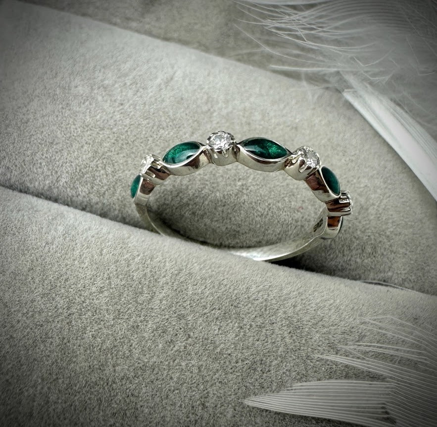 Half Marquise .925 Silver Ring
