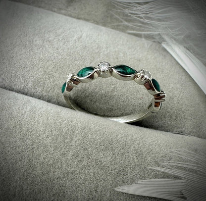Half Marquise .925 Silver Ring