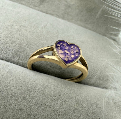 9ct Gold Double Band Heart Ring