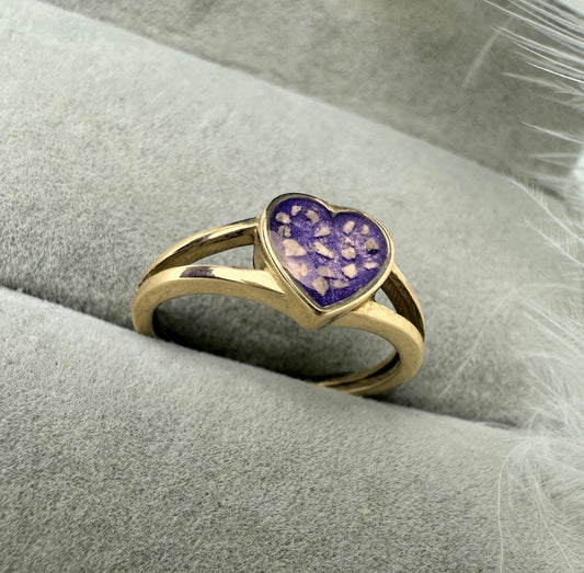 9ct Gold Double Band Heart Ring