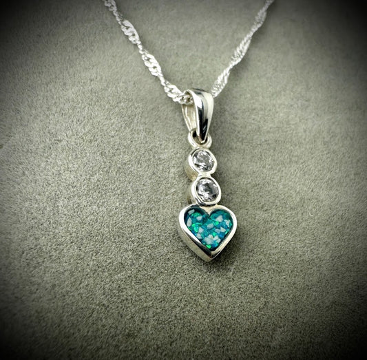 CZ Dangle Heart Pendant