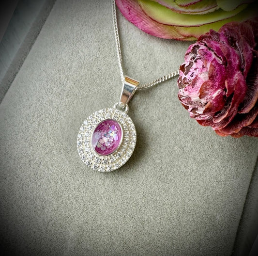Double CZ Oval Pendant