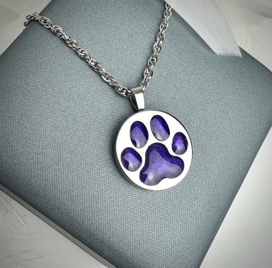 Titanium Round Paw Pendant