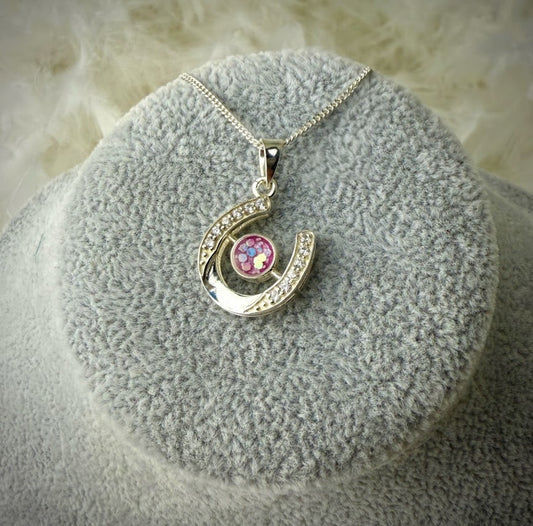 Hanging CZ Horseshoe Pendant