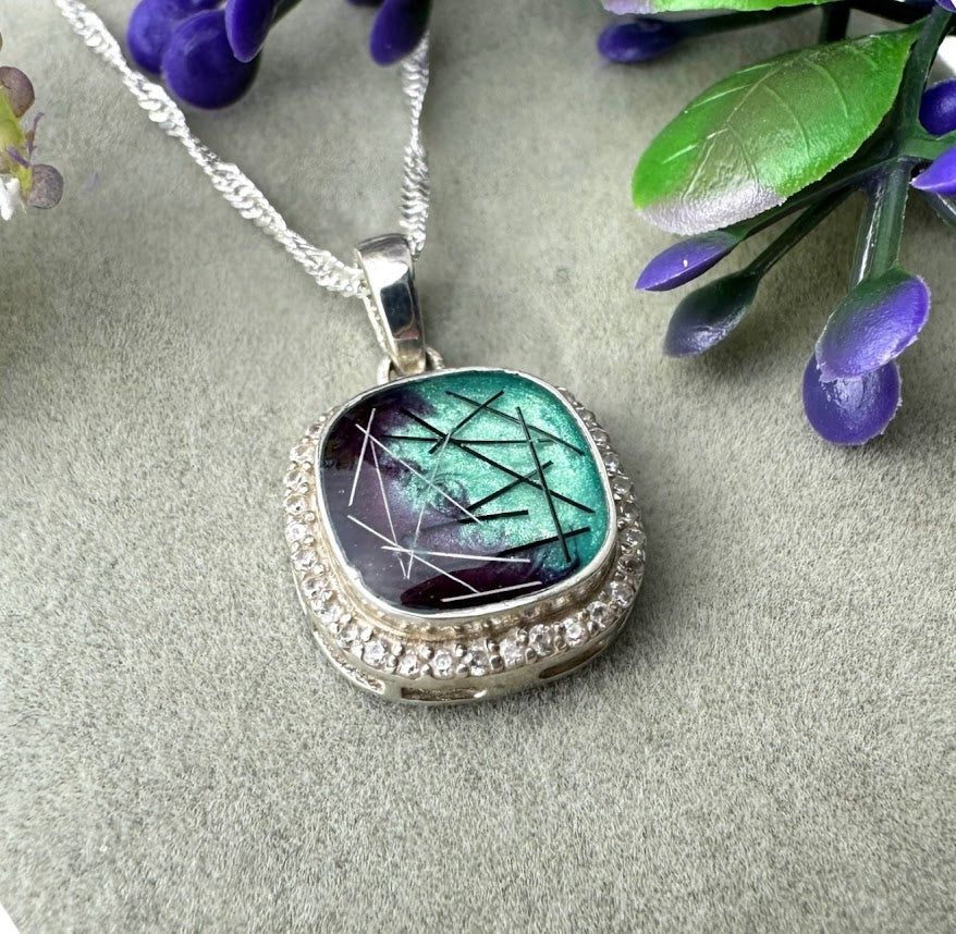 CZ Cushion .925 Silver Pendant