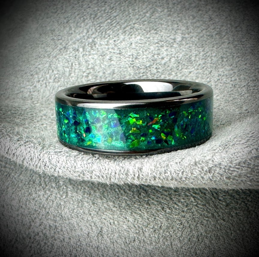 8mm Black Ceramic Band Ring